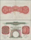 Malaya: Board of Commissioners of Currency 100 Dollars 1942, P.15, great original shape with strong paper and bright colors, strong vertical fold, som...