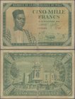 Mali: Banque de la République du Mali 5000 Francs 1960, P.5, toned paper with a number of pinholes at center, small tear at lower margin. Condition: F...