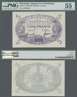 Martinique: 5 Francs ND(1934-45) P. 6, in condition: PMG graded 55 aUNC.
 [plus 19 % VAT]
