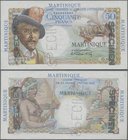 Martinique: Caisse Centrale de la France d'Outre-Mer 50 Francs ND(1947-49) SPECIMEN, P.30s with zero serial number and “Specimen” perforation and stam...