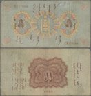 Mongolia: Commercial and Industrial Bank 5 Tugrik 1925, P.9, small border tears and tiny missing part at upper left. Condition: F/F-. Rare!
 [taxed u...
