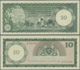 Netherlands Antilles: 10 Gulden 1962, P.2a, tiny dint at lower right and at upper margin, otherwise perfect. Condition: XF+
 [taxed under margin syst...