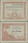 New Caledonia: Trésorerie de Nouméa 1 Franc L.1918, P.33, two times folded and some tiny spots. Condition: VF
 [taxed under margin system]