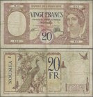 New Hebrides: Banque de l'Indochine 20 Francs ND(1941), P.6, still nice with a few rusty spots and pinholes, condition: F
 [taxed under margin system...