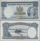 New Zealand: The Reserve Bank of New Zealand 5 Pounds ND(1940-67) with signature Wilson, P.160b, still nice with strong paper, just a few folds and mi...