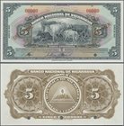 Nicaragua: Banco Nacional de Nicaragua 5 Cordobas 1945 SPECIMEN, P.93s, punch hole cancellation, zero serial number and red overprint “Specimen” in pe...