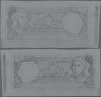 Nicaragua: Hand drawn pencil sketch for a Cordobas banknote on parchment paper with a design for the front site, P.NL, probably 1980's. Size: 19 x 8,5...