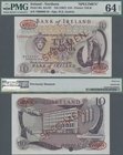 Northern Ireland: Bank of Ireland 10 Pounds ND(1967) TDLR SPECIMEN, P.58s, previously mounted, otherwise perfect, PMG graded 64 Choice Uncirculated NE...