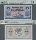 Northern Ireland: Northern Bank Limited 5 Pounds 1970 SPECIMEN, P.188s in perfect UNC condition, PMG graded 67 Superb Gem Unc EPQ
 [taxed under margi...