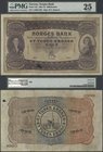Norway: 1000 Kroner 1916, P.12a, some ink spots, lightly toned paper and a few folds, PMG graded 25 Very Fine. Extraordinary Rare!
 [plus 19 % VAT]