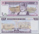 Oman: Central Bank of Oman 50 Rials 1995, P.38 in perfect UNC condition.
 [taxed under margin system]