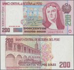 Peru: Banco Central de Reserva del Perú 200 Nuevos Soles 1995, P.162 in perfect UNC condition.
 [taxed under margin system]
