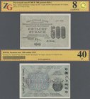 Russia: 500 Rubles R.S.F.S.R. 1919, P.103a with printing error – back inverted, some minor spots at left on front, ZG graded 40 EF.
 [plus 19 % VAT]...