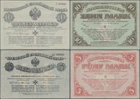 Russia: Western Volunteers Army), Mitava/Mitau, Issue of Col. Avalov-Bermondt pair with 5 Mark (VF+) and 10 Mark (XF+), P.S227b, S228d. (2 pcs.)
 [ta...