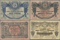 Russia: North Caucasus – TEREK Republic, set with 3 banknotes 5 Rubles (XF), 10 Rubles (VF) and 100 Rubles 1918 (aUNC), P.S531, S532, S535. (3 pcs.)
...