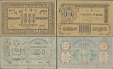 Russia: Central Asia – TURKESTAN District pair with 250 Rubles (VF) and 1000 Rubles (XF), P.S1171, S1173. (2 pcs.)
 [taxed under margin system]