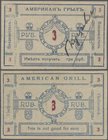 Russia: Vladivostok 3 Rubles ND, P.NL (R. 10962), annotations on front, some folds and tiny pinholes at center, Condition: F.
 [plus 19 % VAT]