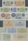 Russia: Arktigugol - ARCTIC COAL - Soviet Coal Mining Company set with 7 banknotes 1, 2, 3, 5, 10 Kopeks and 1 and 3 Rubles of the ND(1979) series, P....