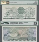 Rwanda-Burundi: Banque d'Émission du Rwanda et du Burundi 1000 Francs 1960-62 remainder, P.7r, tiny annotation at lower left, previously mounted, PMG ...
