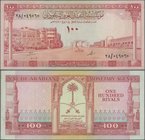 Saudi Arabia: 100 Riyals AH1379 (1961), P.10b, very nice and atractive note with three soft vertical folds and a tiny tear at lower margin, obviously ...
