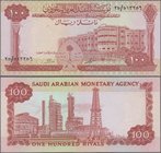 Saudi Arabia: 100 Riyals L. AH1379 ND(1968), P.15a, almost perfect condition with a soft vertical bend and a tiny dint at lower right corner. Conditio...