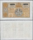 Scotland: Bank of Scotland 5 Pounds 1943 with signatures: Elphinstone & Crawford, P.92c, almost perfect condition with a few tiny pinholes at right an...