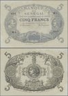 Senegal: Banque du Senegal 5 Francs L.1874, P.A1 unsigned remainder in UNC condition. Very Rare!
 [taxed under margin system]