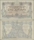 Serbia: Chartered National Bank of the Kingdom of Serbia 100 Dinara (1884) without date and signatures, P.8c, great rarity in still nice condition wit...