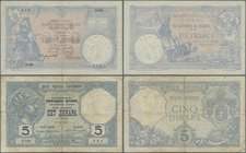 Serbia: Chartered National Bank of the Kingdom of Serbia pair with 10 Dinara 1893 P.10 (VF) and 5 Dinara 1917 P.14 (F-). (2 pcs.)
 [taxed under margi...