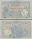 Serbia: Chartered National Bank of the Kingdom of Serbia 20 Dinara 1905, P.11a, rare and seldom offered banknote in nice original shape, tiny tear at ...