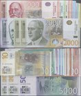 Serbia: Nice lot with 12 banknotes of the 2006 – 2016 issue with 10, 20, 2x 100, 2x 200, 500, 1000, 2x 2000 and 5000 Dinara, P.54a, 55a, 56b, 57a,b, 5...