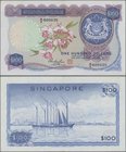 Singapore: Board of Commissioners of Currency 100 Dollars ND(1967-73), P.6d, great original shape and excellent condition, just a very soft vertical b...