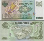 Singapore: Board of Commissioners of Currency 500 Dollars ND(1977), P.15, very popular and rare banknote in excellent condition, completely unfolded, ...