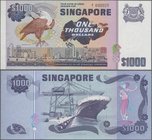 Singapore: Board of Commissioners of Currency 1000 Dollars ND(1978), P.16, highly rare and very popular banknote in excellent condition with a very so...