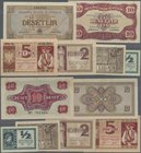 Slovenia: Highly rare lot with 6 banknotes comprising 1/2, 1, 2 and 5 Lir 1944 of the SPARKASSE LAIBACH issue P.R1-R4 in VF to UNC and two of the 10 L...