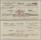 Slovenia: Blank check from 1944 of the Partisans with red serial number and slight vertical fold. Condition: XF
 [taxed under margin system]