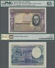 Spain: 50 Pesetas 1935 with serial number A6790566 in uncirculated condition, PMG graded 65 Gem Uncirculated EPQ
 [taxed under margin system]