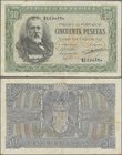Spain: 50 Pesetas 1940, P.117a, still nice with a few folds and minor spots, traces of glue on back. Condition: F+
 [taxed under margin system]