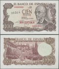 Spain: El Banco de España 100 Pesetas 1970 SPECIMEN, P.152s with Specimen number 00344 stamped at left center in perfect UNC condition
 [taxed under ...