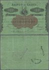 Spain: Banco de Cadiz 100 Reales Vellon ND(1847), P.S291 with some bank stamps on back, otherwise some folds and minor spots. Condition: F+
 [taxed u...