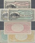 Spain: El Comité de Enlage de Dénia set with 1, 2 and Pesetas 1936, P.NL in XF to UNC condition. (3 pcs.)
 [plus 19 % VAT]