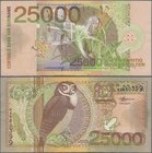 Suriname: Central Bank van Suriname 25.000 Gulden 2000, P.154, very popular banknote in great condition with a stronger vertical fold and a few minor ...