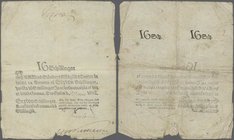 Sweden: 16 Skilling 1812 P. A115 in used condition with folds and border wear but no large damages, condition: F- to F.
 [taxed under margin system]