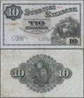 Sweden: Sveriges Riksbank 10 Kronor 1903, P.20f, vertically folded, tiny dint at upper left and a few minor spots. Condition: VF+
 [taxed under margi...