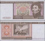 Sweden: 1000 Kronor 1983 replacement note with “*”, P.55br, excellent condition with a stronger vertical fold at center only. Condition: XF
 [taxed u...