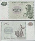 Sweden: 10.000 Kronor 1958, P.56, highest denomination of the Swedish Kronor and a Highlight for any collection. Great original shape with strong pape...