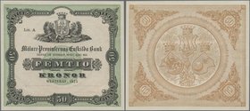 Sweden: Mälare Provinsernas Enskilda Bank 50 Kronor 1875 remainder without signatures and serial number, P.S329r, highly rare note in excellent condit...