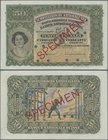 Switzerland: Schweizerische Nationalbank 50 Franken 1910 SPECIMEN, P.5s with punch hole cancellation and red overprint ”Specimen”, tiny dint at upper ...