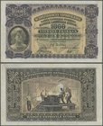 Switzerland: 1000 Franken 1947 P. 37h, center and horizontal fold, some light corner folding but no holes or tears, crisp original paper and bright co...
