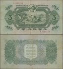 Tannu-Tuva: Tuva Arat Respublik 3 Akşa 1940, P.16, small border tears, some folds and lightly stained paper. Condition: F. Highly Rare!
 [taxed under...